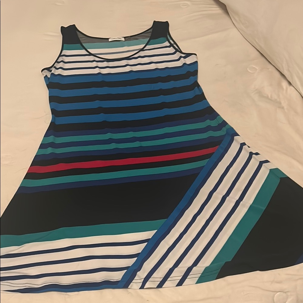 Calvin Klein , Striped Sleeveless Dress, great condition, size 12